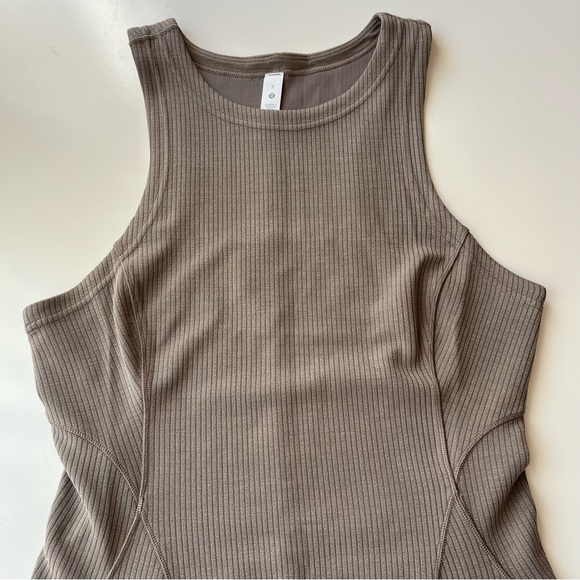 NWT Lululemon Ribbed Softstreme Slim-Fit Tank Dress - Nomad - Picture 6 of 8